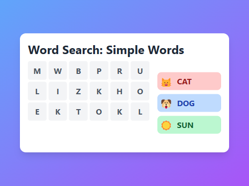 Find Simple Words in Grid