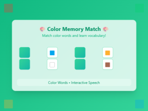 Color Memory Match: Learn Colors