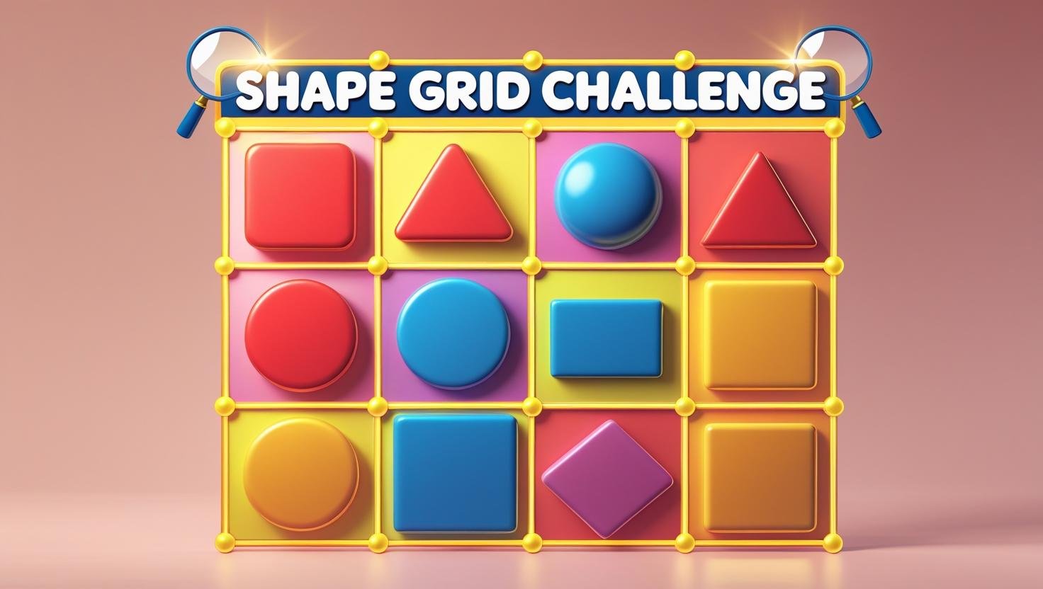 Shape Grid Adventure: Find 2D Shapes
