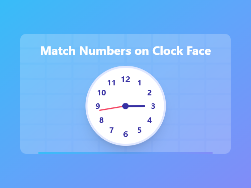 Match Numbers 1-12 on Clock Face