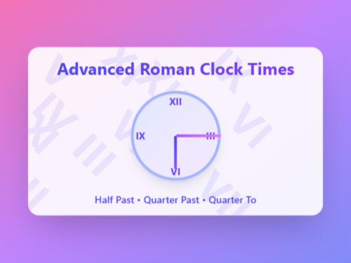 Read Time with Roman Numerals Advanced
