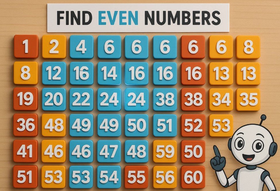 Find the Even Numbers