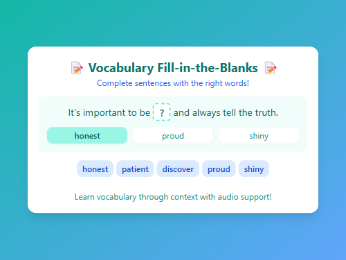 Fill-in-the-Blanks: Advanced Words Learning 4
