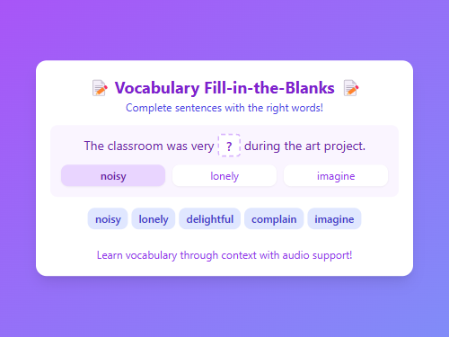 Fill-in-the-Blanks: Advanced Words Learning 5