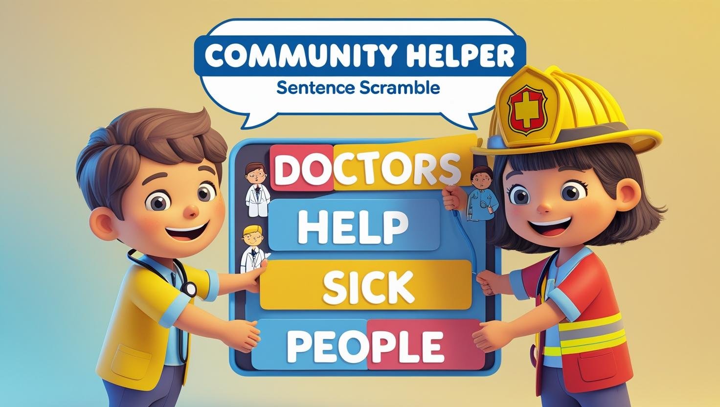 Community Helper Sentence Scramble
