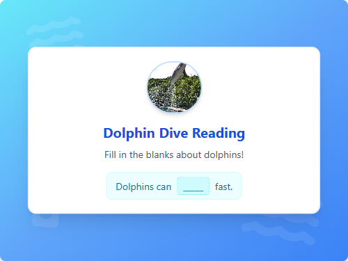 Dolphin Dive Reading Blanks