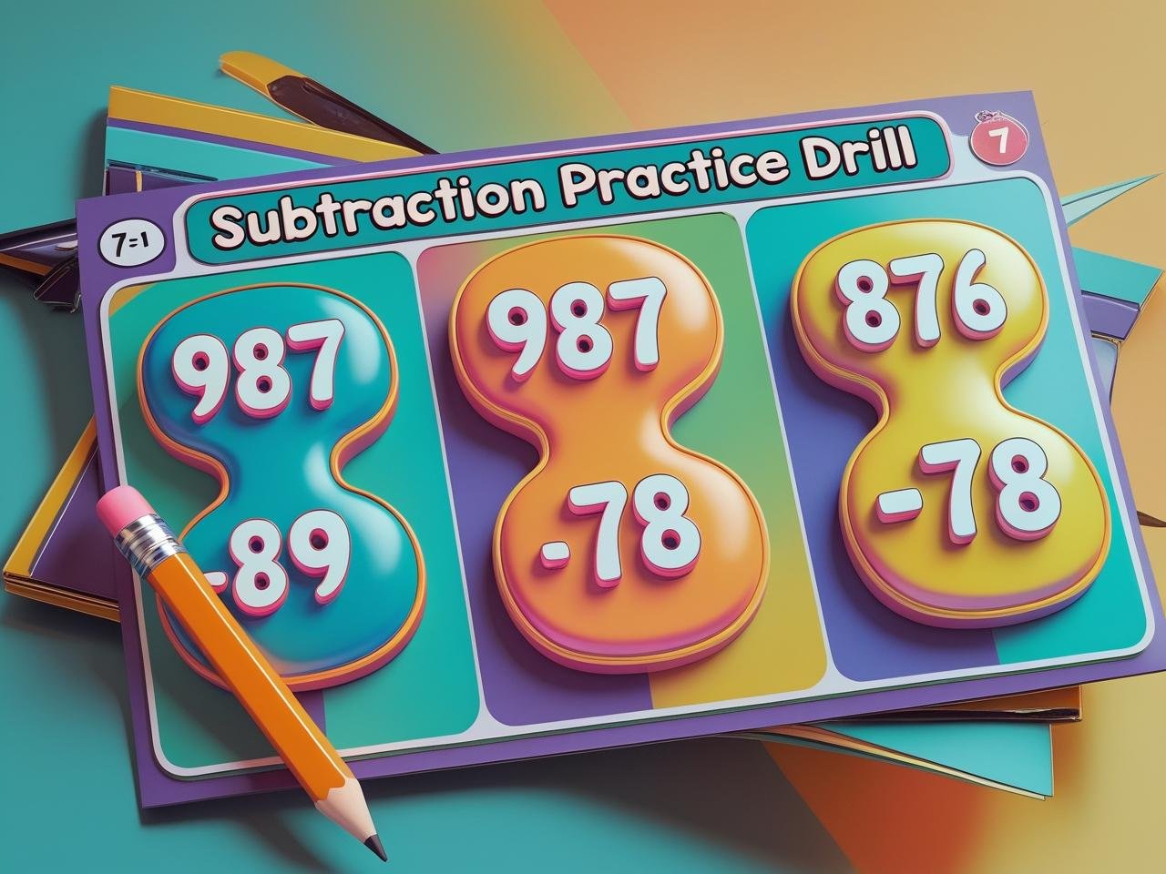 Subtraction Practice Drill (Numbers within 1000)