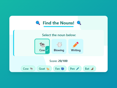 Find Farm, Home and Wild Nouns