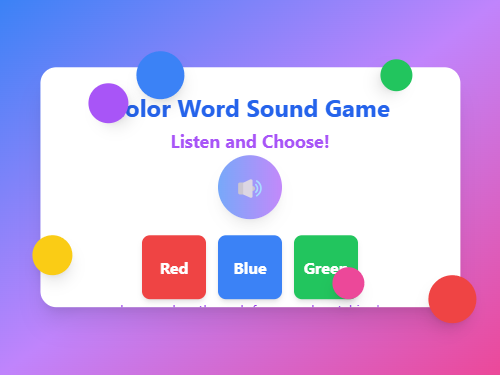 Match Color Words with Sounds