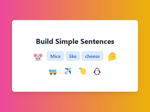 Build Simple Sentences with Pictures