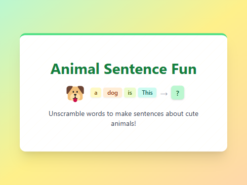 Make Simple Animal Sentences