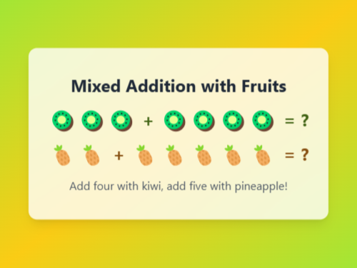 Add Four and  Five with Fruits