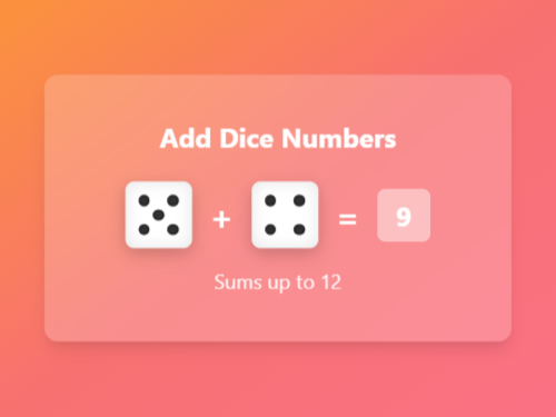 Add Numbers on Two Dice