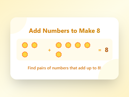 Add Numbers to Make Eight