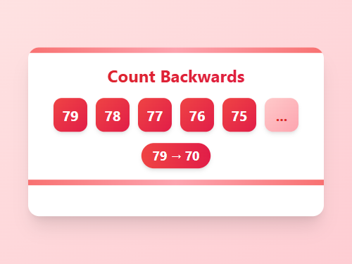 Count Backwards 79 to 70