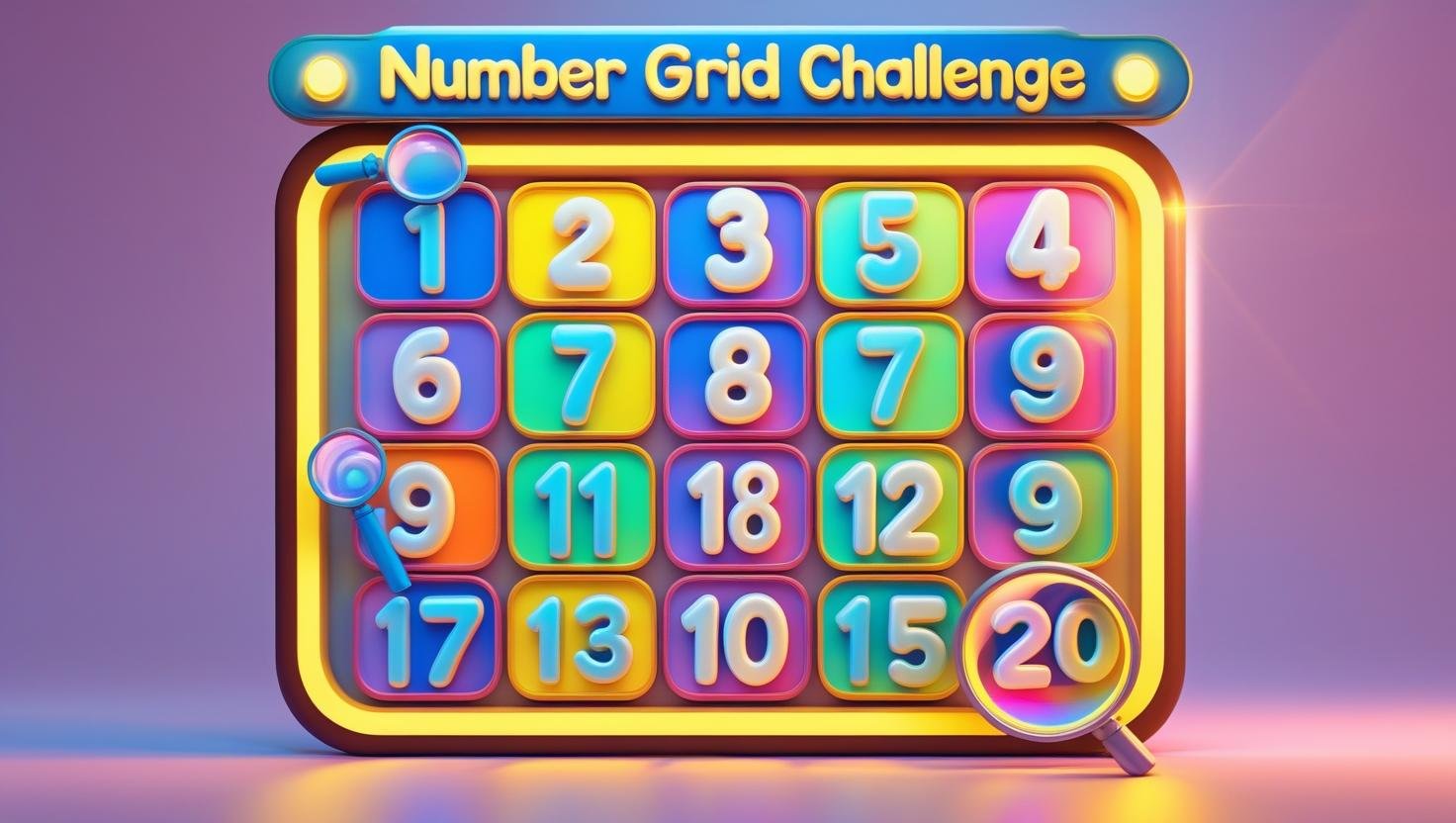 Number Grid Adventure: Find Numbers 1-20