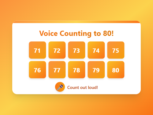 Voice Count Numbers 71 to 80