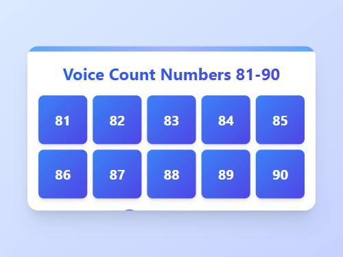 Voice Count Numbers 81 to 90