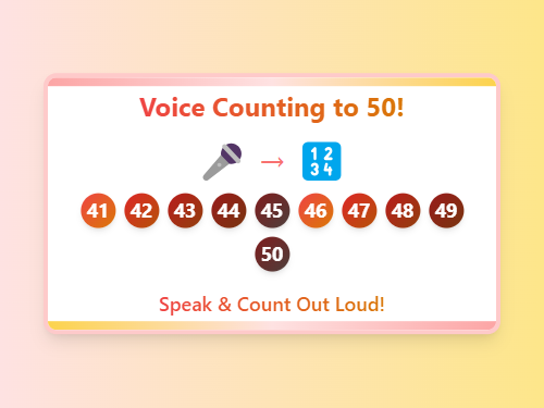 Voice Count Numbers From 41-50