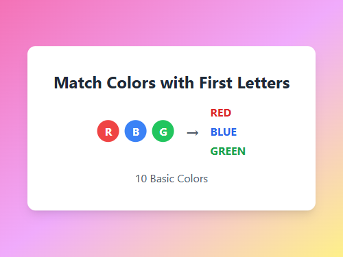 Match Colors with First Letters