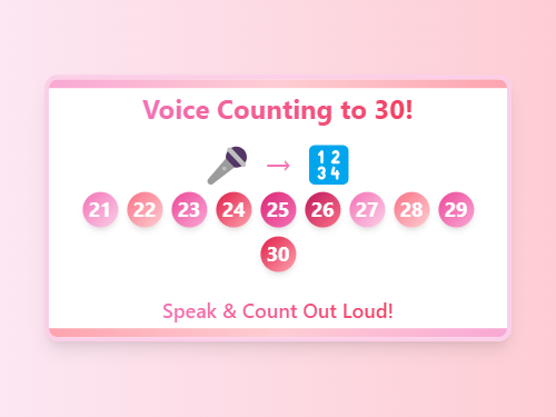 Voice Counting Practice 21-30