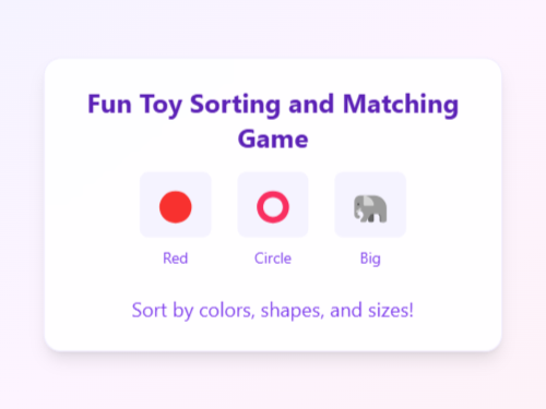 Fun Toy Sorting and Matching Game