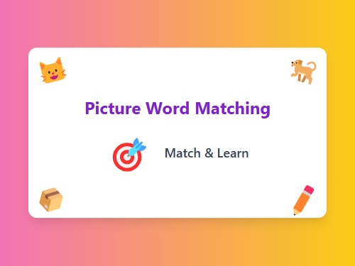 Fun Picture Word Matching Adventure
