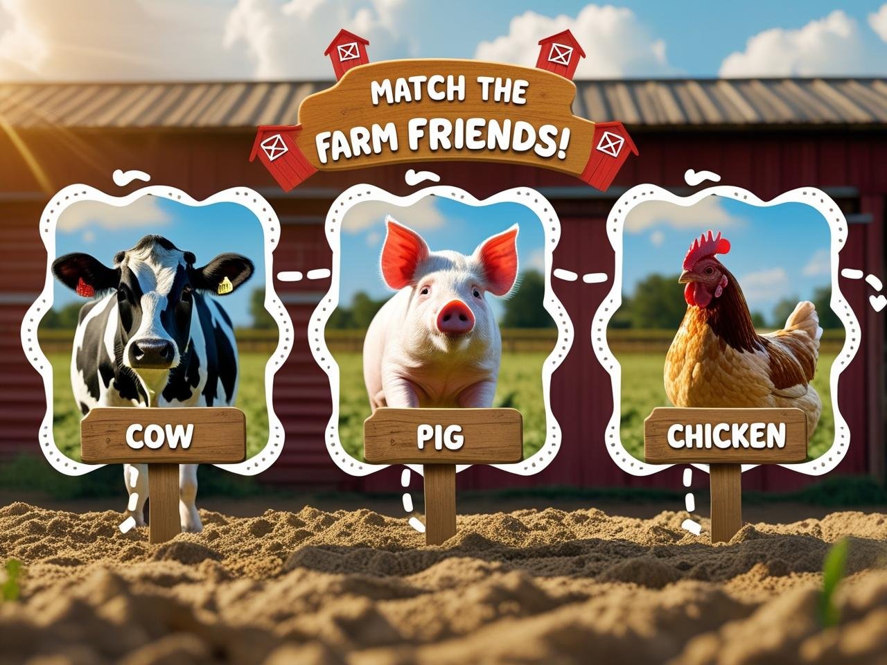 Match Farm Animal Names with Pictures